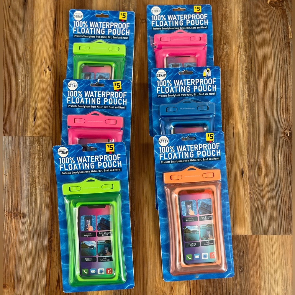Lot of 5 waterproof floating pouches